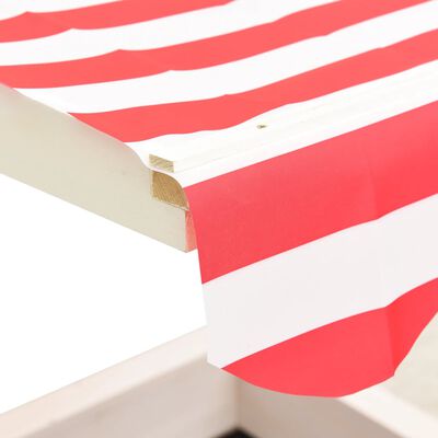vidaXL Smėlio dėžė su reguliuojamu stogeliu, balta ir raudona, eglė
