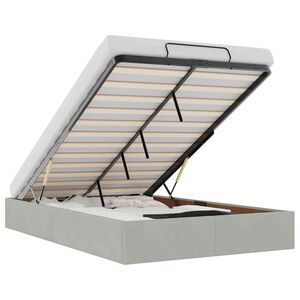 vidaXL Osmanų lovos rėmas be čiužinio, pilkas, 120x200 cm, aksomas