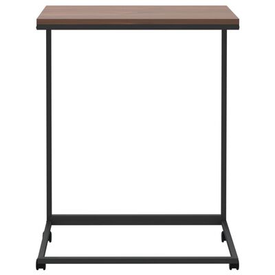vidaXL Šoninis staliukas su ratukais, juodas, 55x35x70cm, mediena
