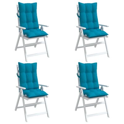 vidaXL Kėdės pagalvėlės, 4vnt., šviesiai mėlynos, oksfordo audinys