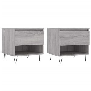 vidaXL Kavos staliukai, 2vnt., pilki ąžuolo, 50x46x50cm, mediena