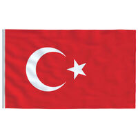 vidaXL Turkijos vėliava, 90x150cm