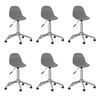 3086062 vidaXL Swivel Dining Chairs 6 pcs Light Grey Fabric (3x333465)