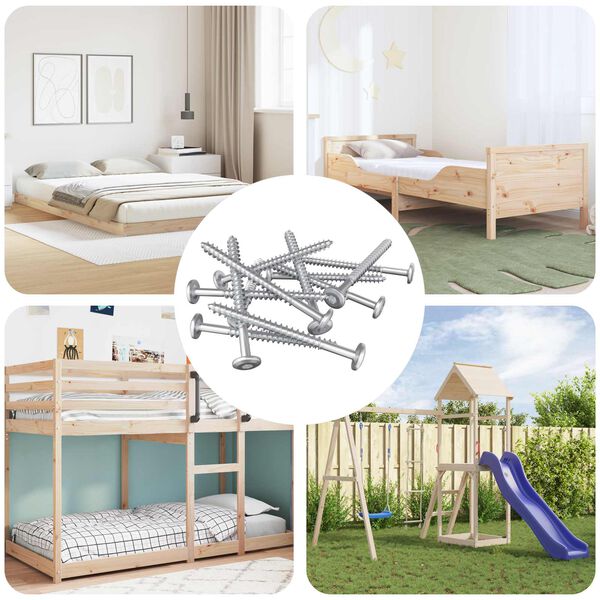 vidaXL Mediniai varžtai 12 pcs Sidabro M6 x 70 mm Plienas