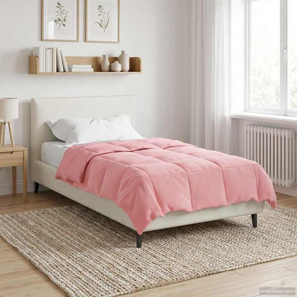 vidaXL Pilna metų antklodė Tik&scaron;tas Rožinė 140 x 200 cm Mikropluo&scaron;tas