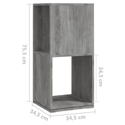 vidaXL Pasukama spintelė, betono pilka, 34,5x34,5x75,5cm, MDP
