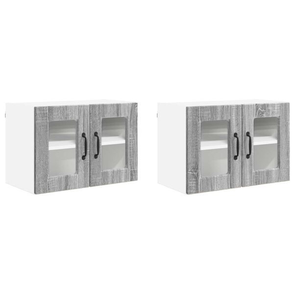 vidaXL Virtuvės spintelė 2 pcs Pilkas Sonoma 60 x 31 x 40 cm