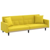 vidaXL Sofa-lova su pagalvėlėmis, šviesiai geltonos spalvos, audinys