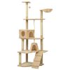 vidaXL Draskyklė katėms su stovais iš sizalio, smėlio spalvos, 191cm