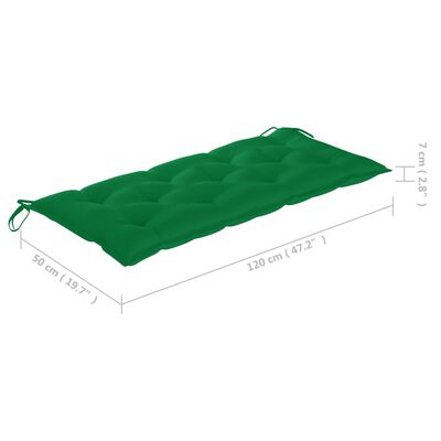 vidaXL Sudedamas sodo suoliukas su pagalvėle, 128,5cm, tikmedis