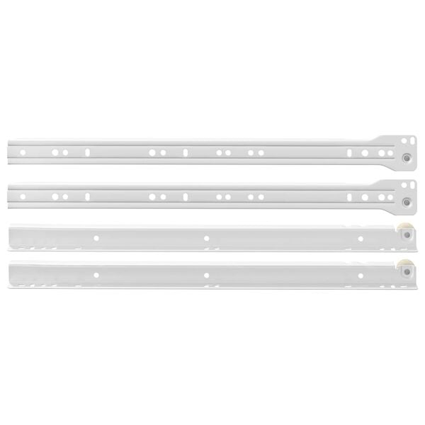 vidaXL Stalčių bėgis 12 pcs Balta 400 mm Plienas