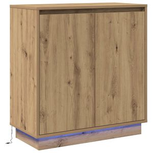 vidaXL LED Bufetas Artisano ąžuolo 71 x 34,5 x 75 cm Apdirbta mediena