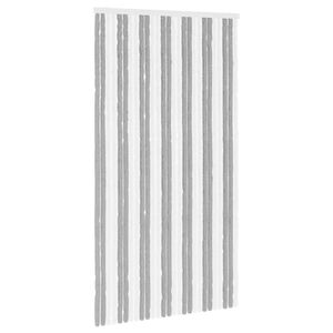 vidaXL Vabzdžių Užuolaida i&scaron; Chenille Pilka ir balta 118 x 220 cm