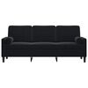 vidaXL Trivietė sofa su pagalvėlėmis, juodos spalvos, 180cm, aksomas