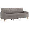 vidaXL Trivietė sofa su pakoja, taupe spalvos, 180cm, audinys