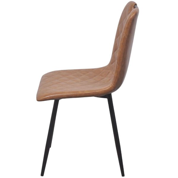 vidaXL Valgomojo kėdės, 2vnt., &scaron;viesiai rudos, dirbtinė oda