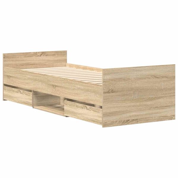 vidaXL Lovos rėmas su galvūgaliu ir kojūgaliu, ąžuolo, 75x190cm