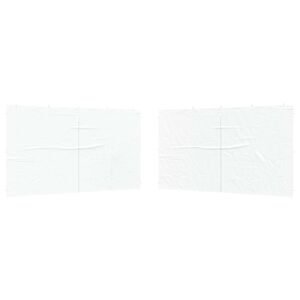 vidaXL &Scaron;ventinės palapinės &scaron;oninė siena 2 pcs Balta 400 x 195 cm