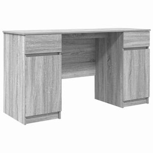 vidaXL Stalas Pilka sonoma ąžuolo Apdirbta mediena 140 x 49 x 76 cm