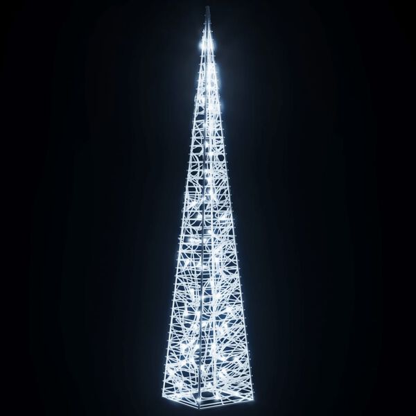 vidaXL Akrilinė LED dekoracija kūgis, šaltos baltos spalvos, 120cm