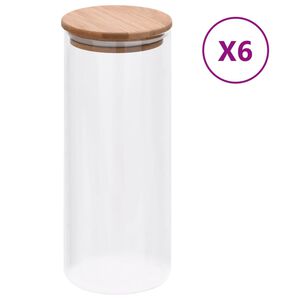 vidaXL Stikliniai indai su kam&scaron;tiniais dangteliais, 6vnt., 1000ml