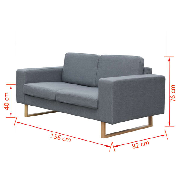 vidaXL Dvivietė sofa su apmušalu, šviesiai pilkos spalvos