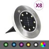 vidaXL Saulės energija įkraunami LED &scaron;viestuvai, 8vnt., įvairių spalvų