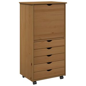 vidaXL Ratuotas kabinetas su ratu Medus ruda 53 x 39 x 103 cm
