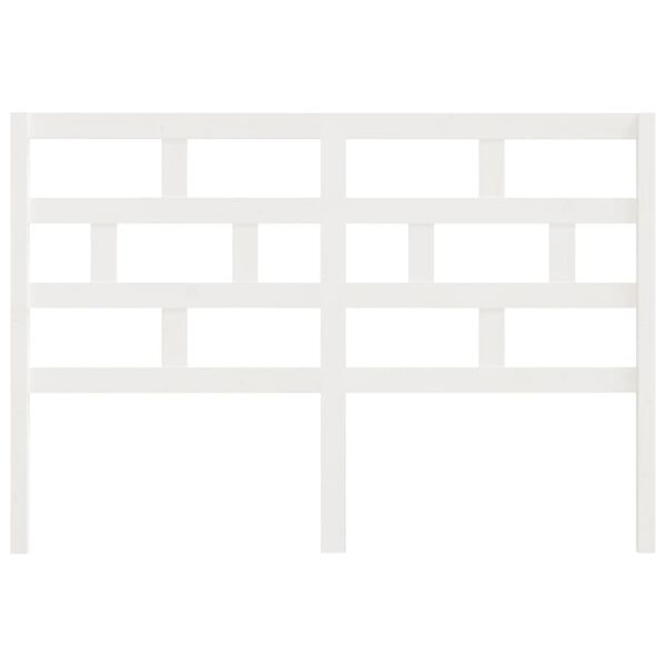 vidaXL Lovos galvūgalis, baltas, 156x4x100cm, pu&scaron;ies medienos masyvas