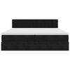 vidaXL Osmanų lovos rėmas su čiužiniais, juodas, 200x200cm, aksomas