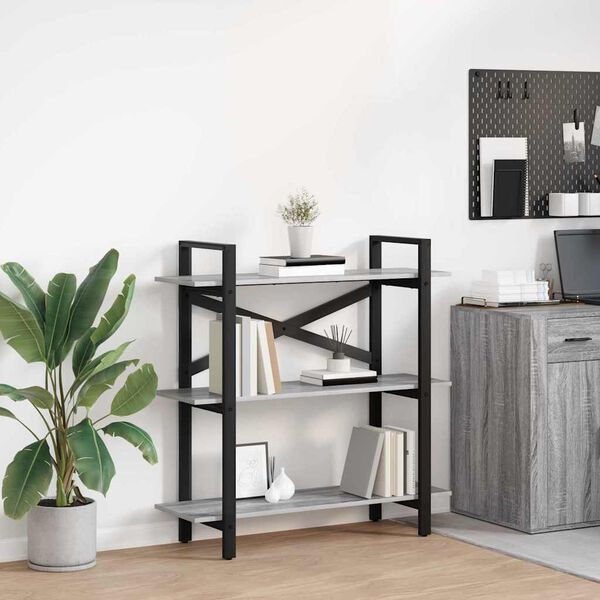 vidaXL Knygų lentyna Pilkas Sonoma 100 x 33,5 x 102 cm