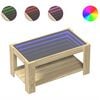 vidaXL Kavos staliukas su LED, ąžuolo, 93x53x45cm, apdirbta mediena