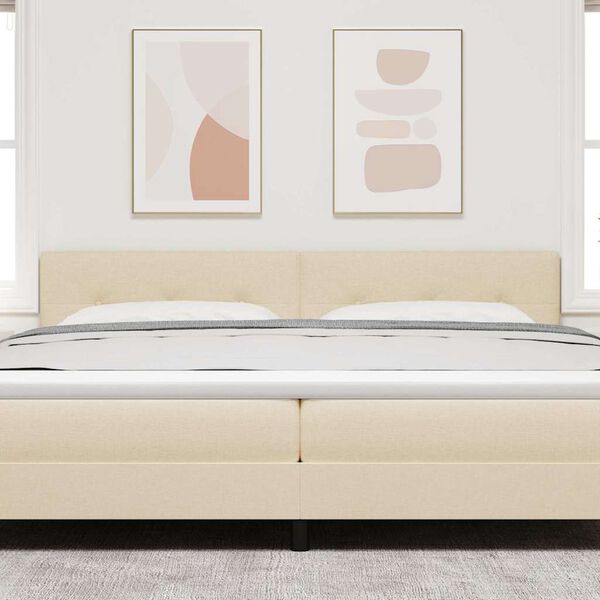 vidaXL Galvūgalis su galvūgalio Kreminė 200 cm Dirbtinė oda