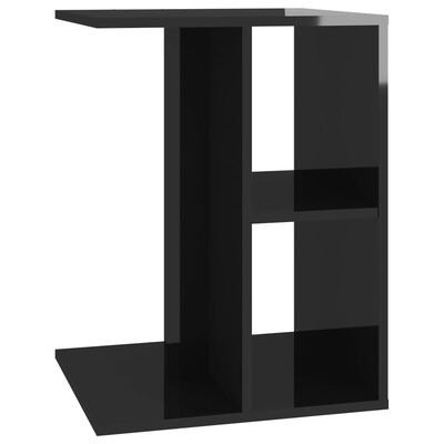 vidaXL Šoninis staliukas, juodos spalvos, 60x40x45cm, MDP, blizgus