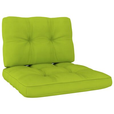 vidaXL Sodo kėdės su šviesiai žaliomis pagalvėlėmis, 2vnt., pušis