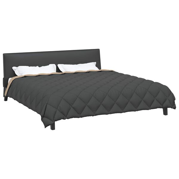 vidaXL Žiemos antklodė Antracito ir taupe 200 x 200 cm Mikropluo&scaron;tas