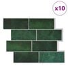vidaXL Metro plytelė 10 pcs Tamsiai žalia 29.4 x 21.4 cm