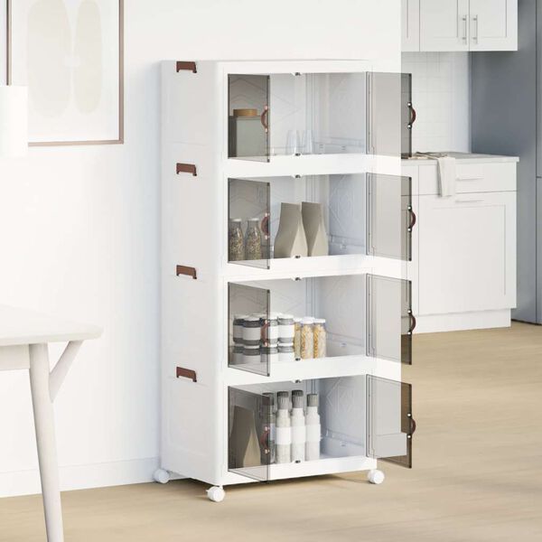 vidaXL Sukraunama daiktadėžė su ratukais, 75 L, 64x40x141,5 cm