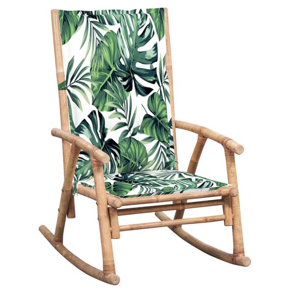 vidaXL Supama kėdė su pagalvėle, bambukas (41894+314269)