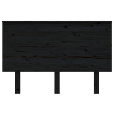 vidaXL Lovos galvūgalis, juodas, 124x6x82,5cm, pušies medienos masyvas