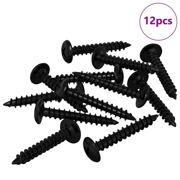 vidaXL Savaranki&scaron;kai įsukamas vienas 12 pcs Juoda 4 x 25 mm Plienas