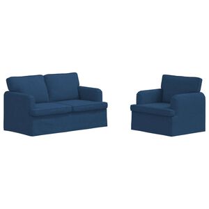 vidaXL Sofos komplektas 2 pcs Mėlyna 144 x 80 x 85 cm audinys