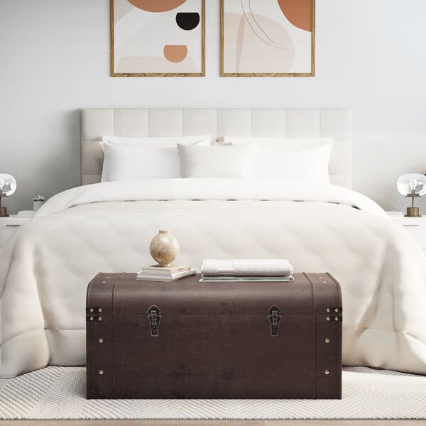 vidaXL Lobių skrynia su skląsčiais, tamsiai ruda, 90x50x39,5cm, fanera