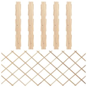 vidaXL Treliažo tvoros, 5vnt., 180x80cm, eglės medienos masyvas
