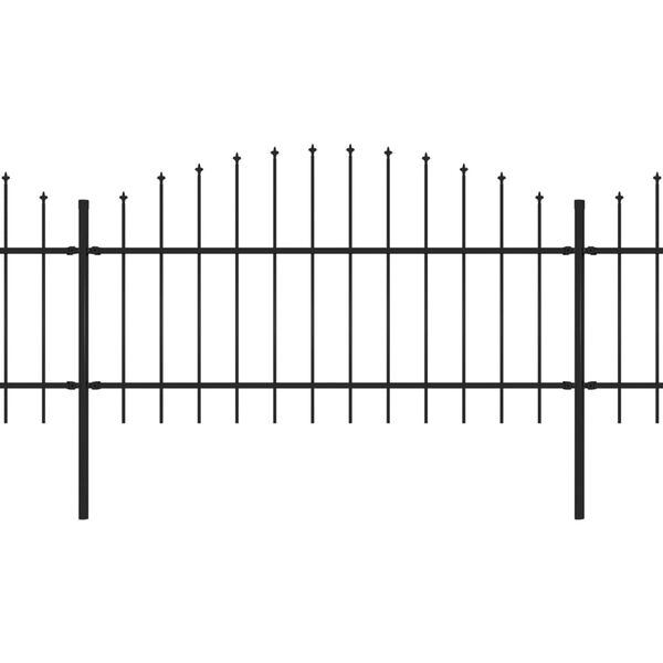 vidaXL Sodo tvora su iečių viršug., juoda, (1-1,25)x13,6m, plienas