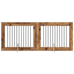 vidaXL &Scaron;unų vartai su stovais 2 pcs Sendintos medienos 100 x 80 cm