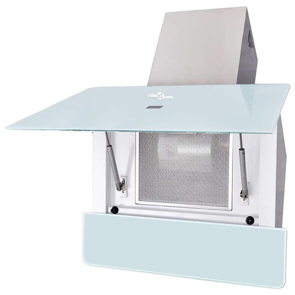 vidaXL Gartraukis, grūdintas stiklas, baltas, 600 mm