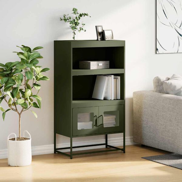 vidaXL Highboard Olive Green 68x39x123 cm Plienas