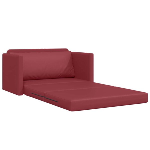vidaXL Sofa lova 110cm Vyno raudona Dirbtinė Oda