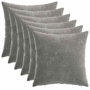 vidaXL Pagalvėlės užvalkalas 6 vnt. HEERLEN Tamsiai pilka 35 x 35 cm